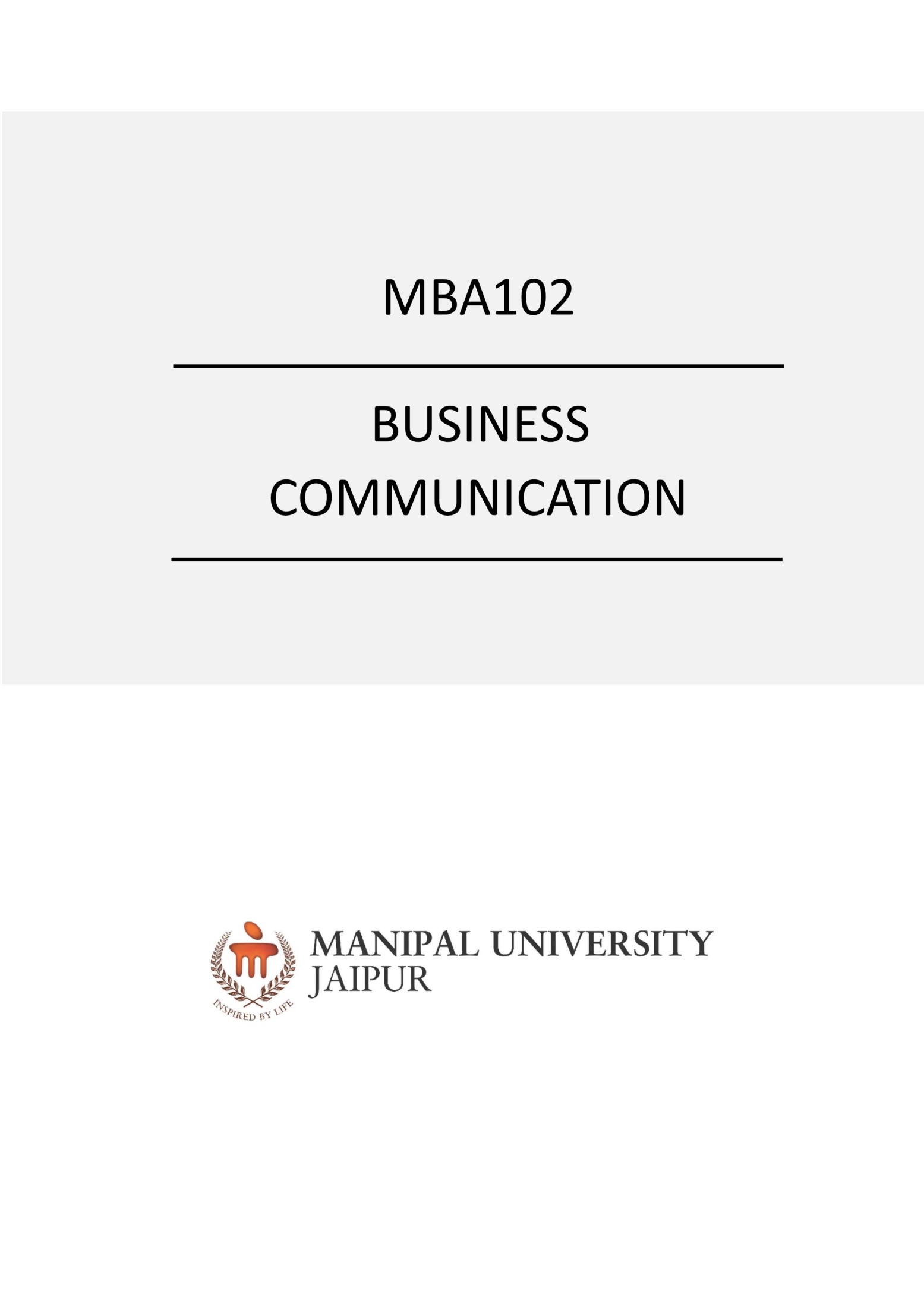 MBA102-Unit 5 - Guidelines for Written Business Communication ebook cover