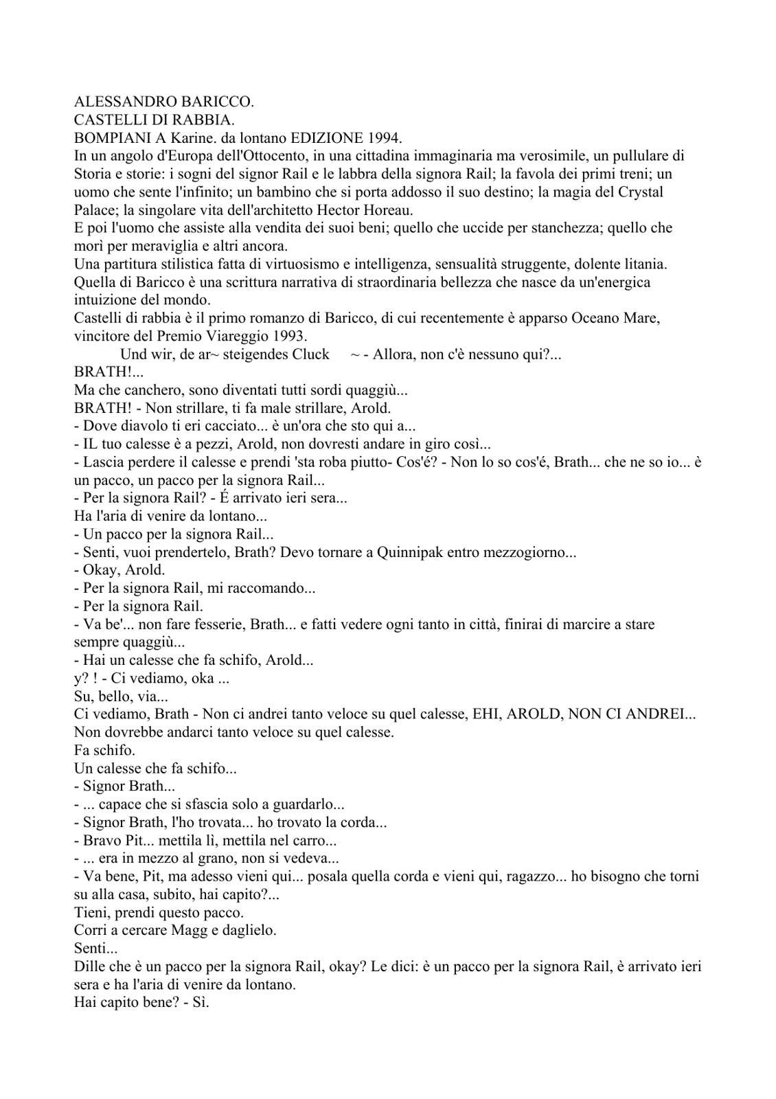 Castelli di rabbia ebook cover