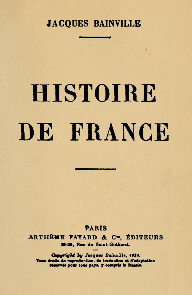 Histoire de France ebook cover