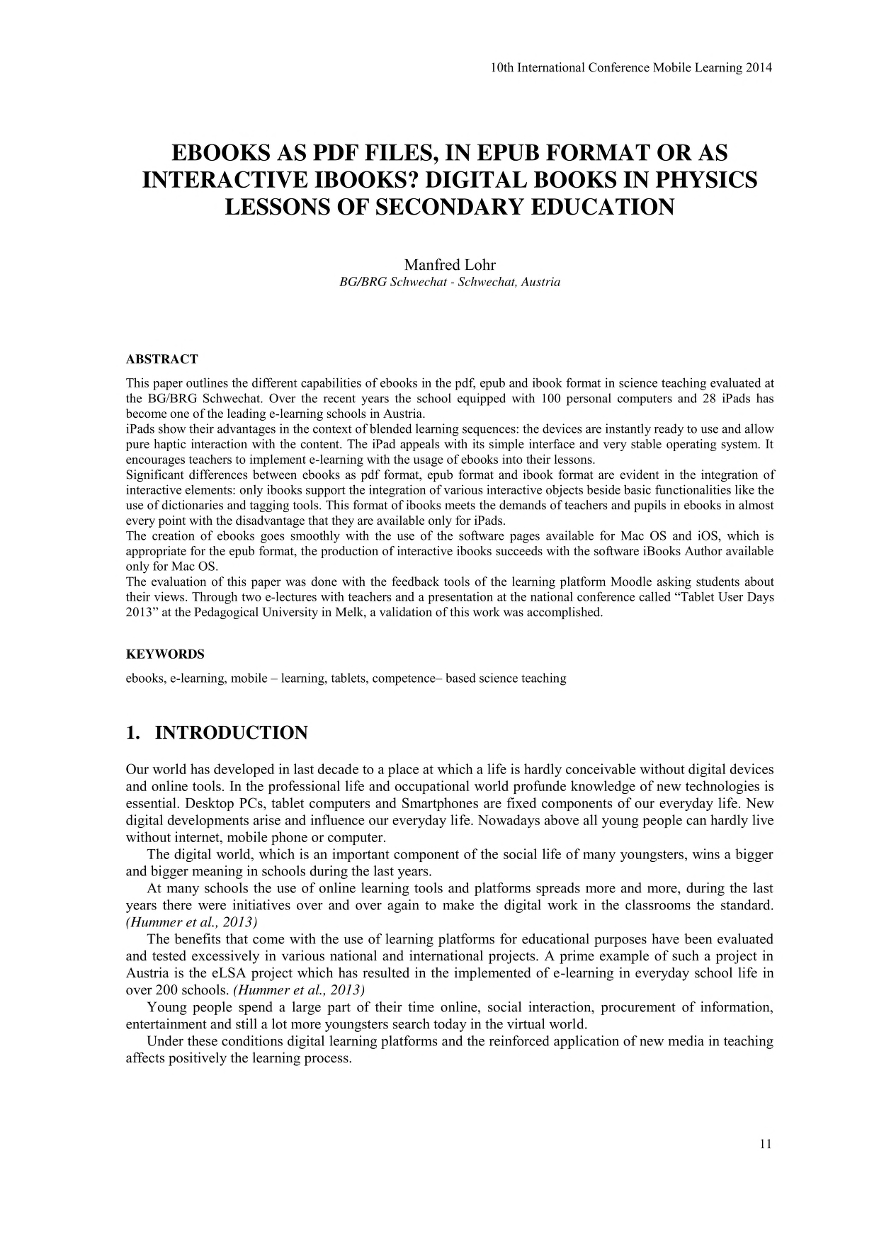 ERIC ED557240: EBooks as PDF Files, in EPub Format or as Interactive IBooks? Digital Books in Physics Lessons of Secondary Education ebook cover