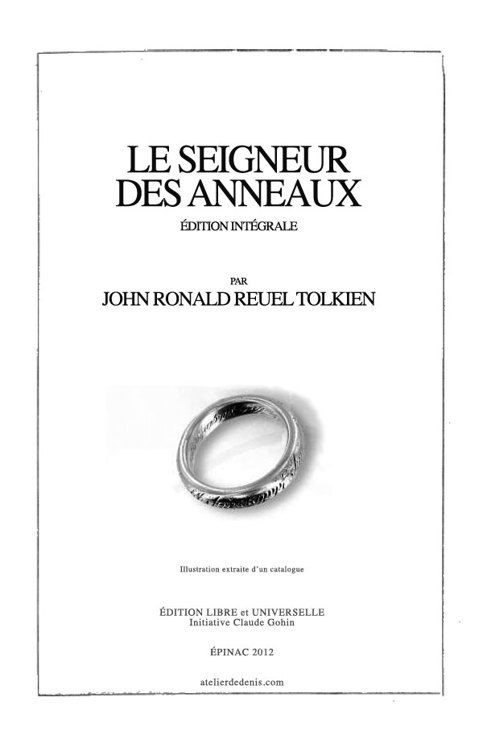Le seigneur des anneaux - Int&Atilde;&copy;grale ebook cover