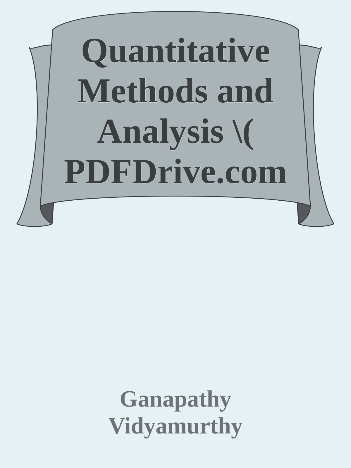 Quantitative Methods and Analysis \( PDFDrive.com \).epub ebook cover