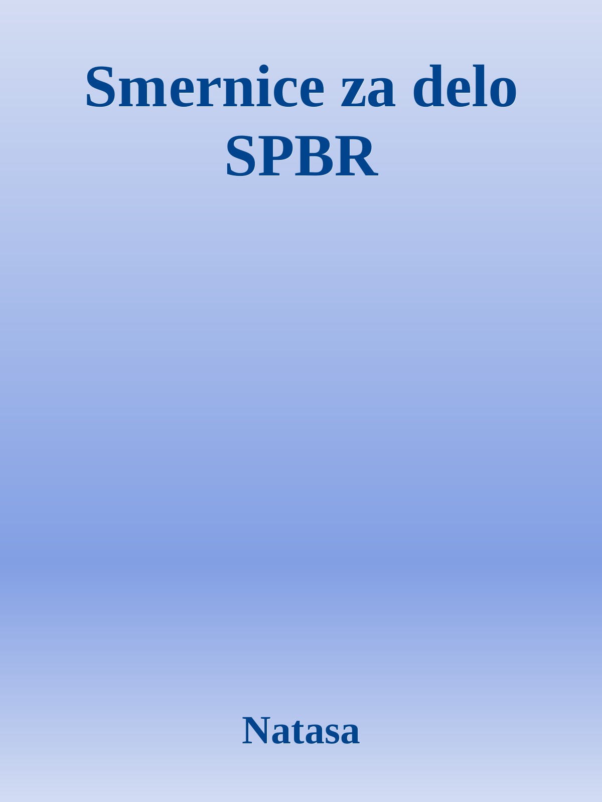 Smernice za delo SPBR ebook cover