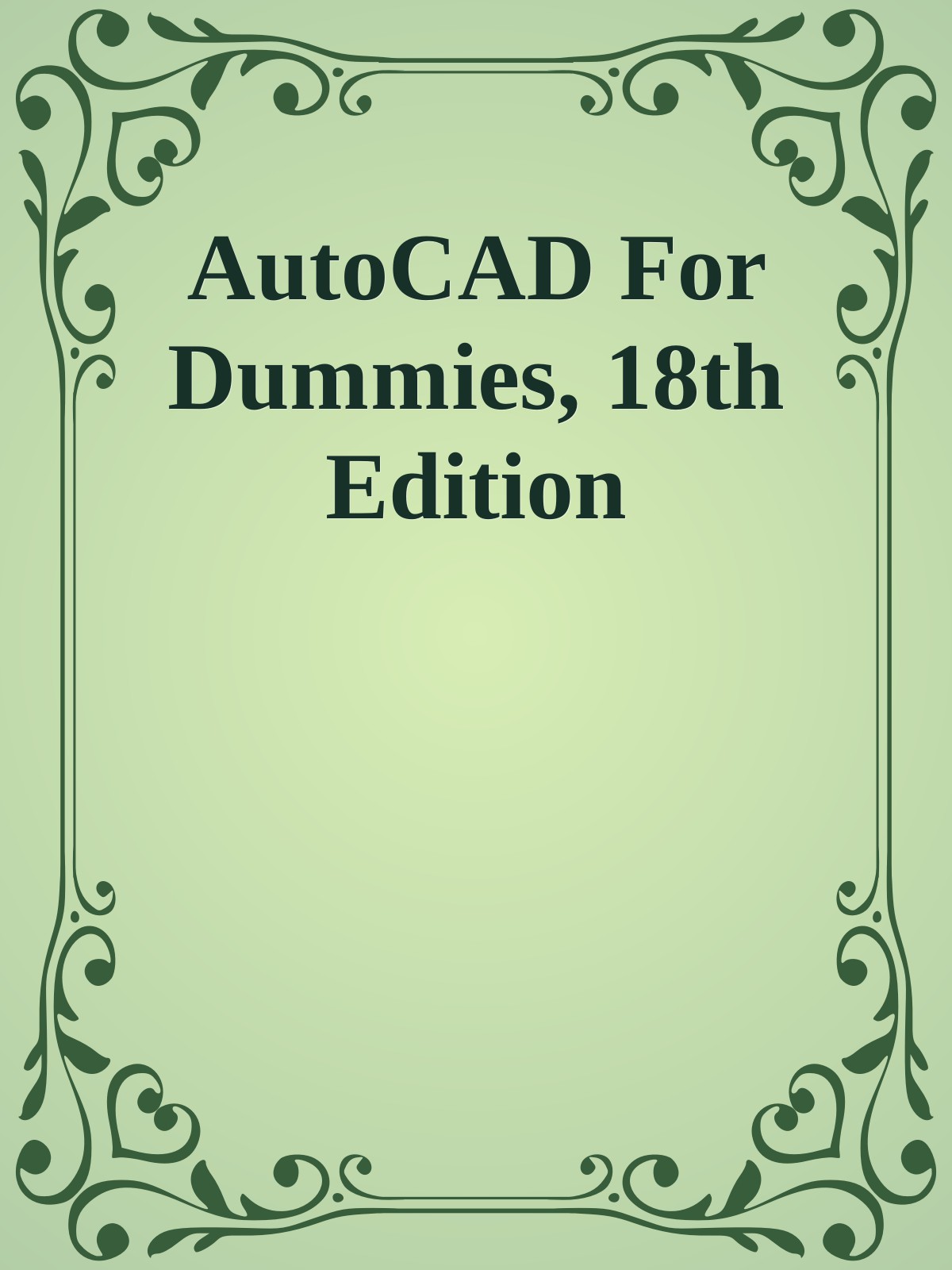 AutoCAD For Dummies, 18th Edition ebook cover