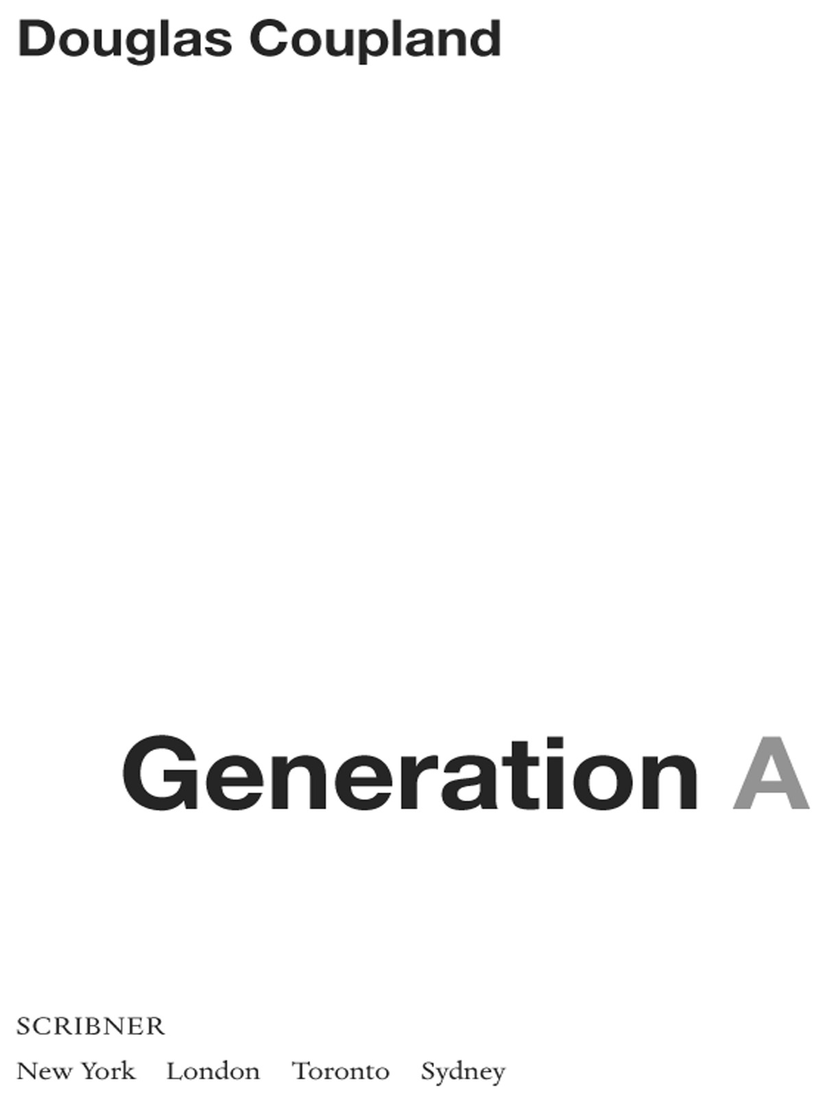 Generation A ebook cover