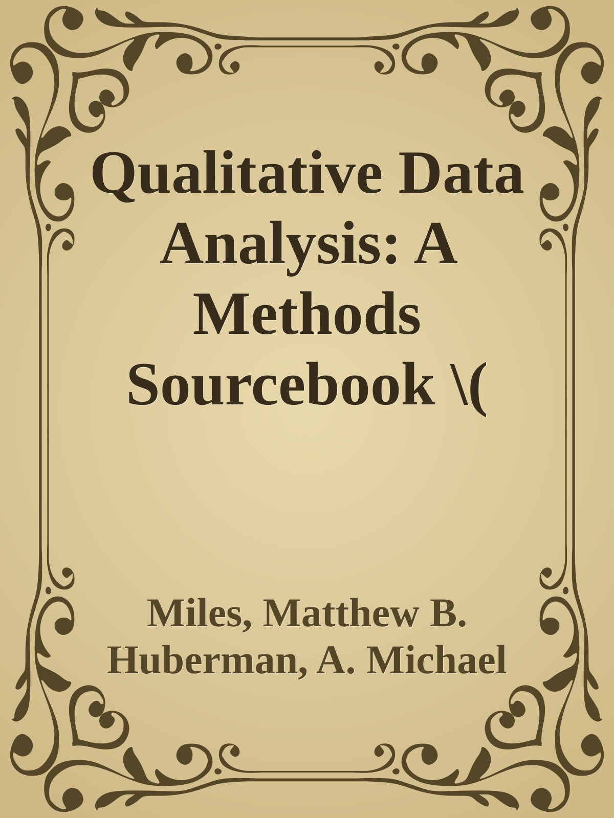 Qualitative Data Analysis: A Methods Sourcebook \( PDFDrive.com \).epub ebook cover