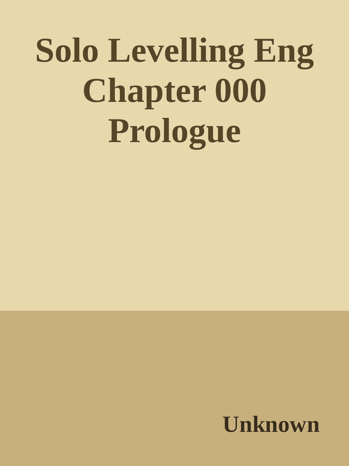Solo Levelling Eng Chapter 000 Prologue ebook cover