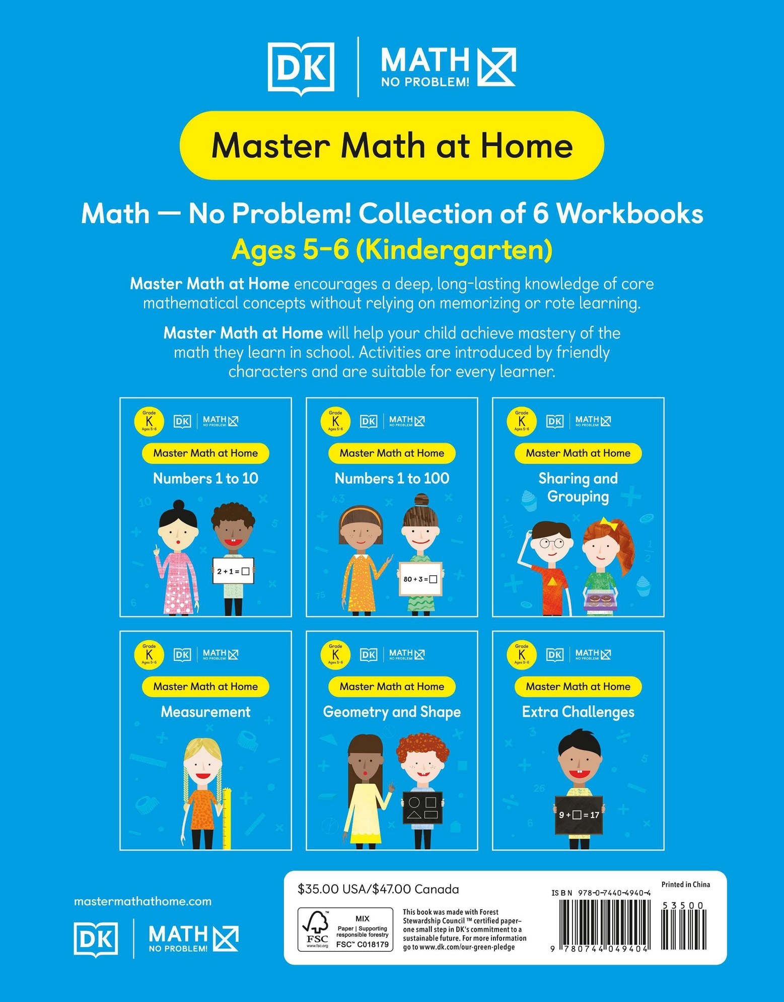 Math &acirc;&euro;&rdquo; No Problem! Collection of 6 Workbooks, Kindergarten Ages 5-6 ebook cover