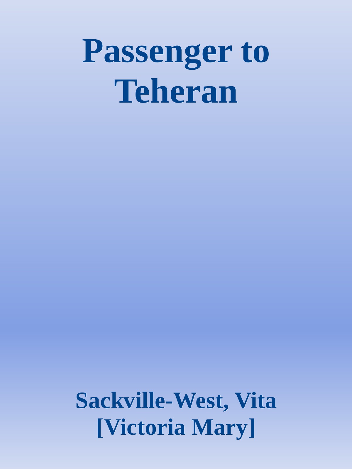 Passenger to Teheran ebook cover