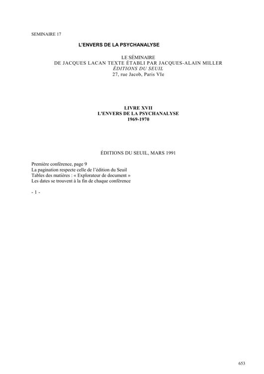 Seminaire XVII ebook cover