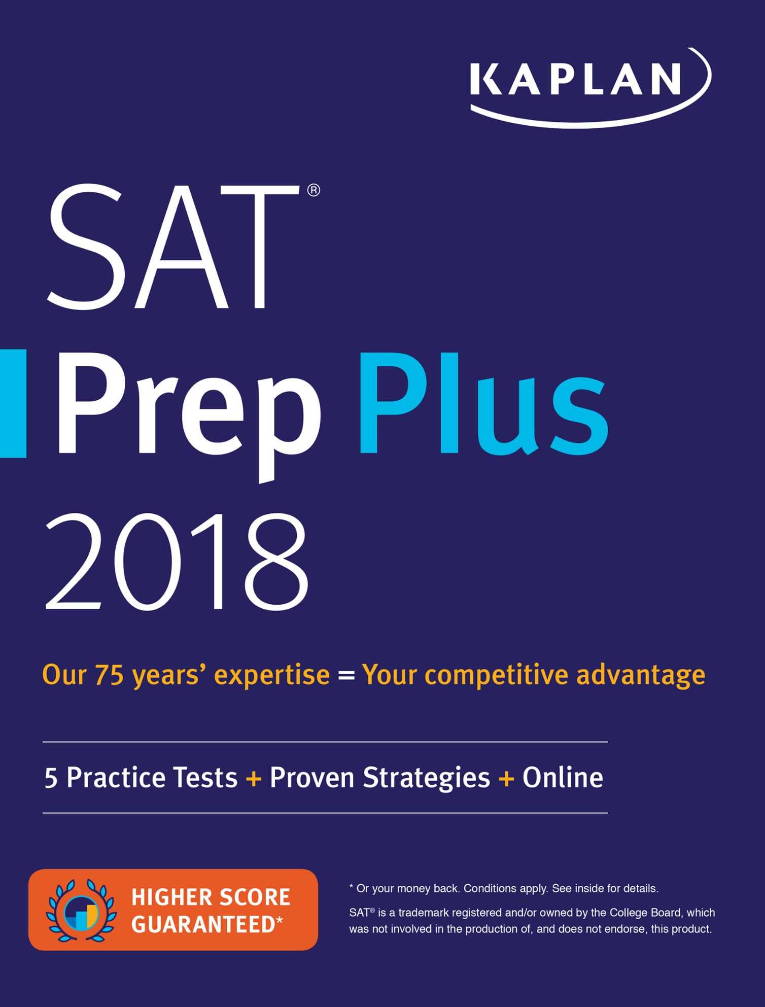 SAT Prep Plus 2018: 5 Practice Tests + Proven Strategies + Online (Kaplan Test Prep) ebook cover