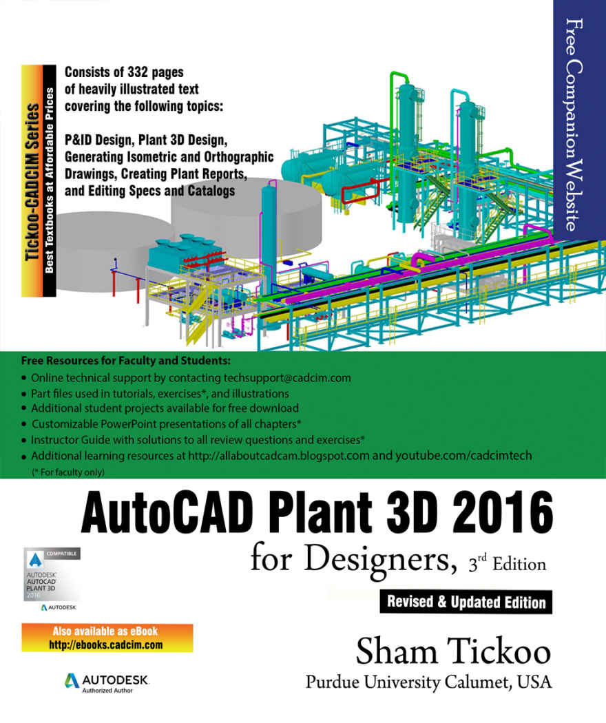 AutoCAD Plant 3D 2016 for Designers, 3rd Edition ebook cover