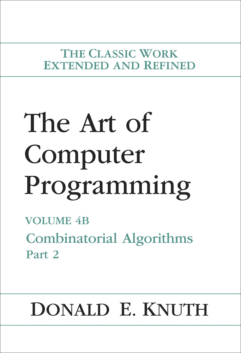 The Art of Computer Programming, Volume 4B: Combinatorial Algorithms, Part 2 ebook cover