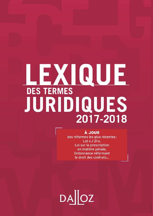 Lexique des termes juridiques 2017-2018 (Lexiques) (French Edition) ebook cover