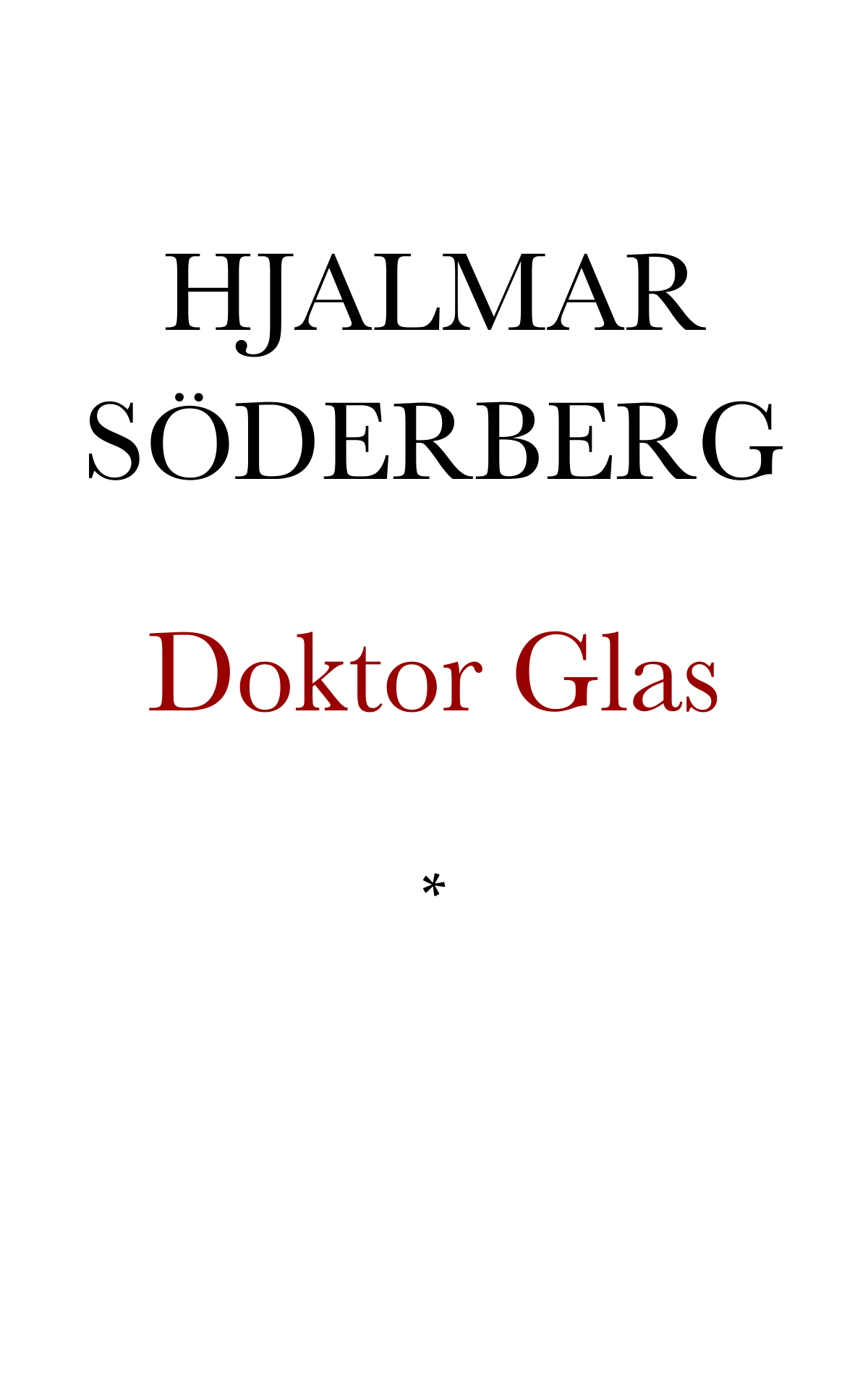 Doktor Glas. Roman ebook cover