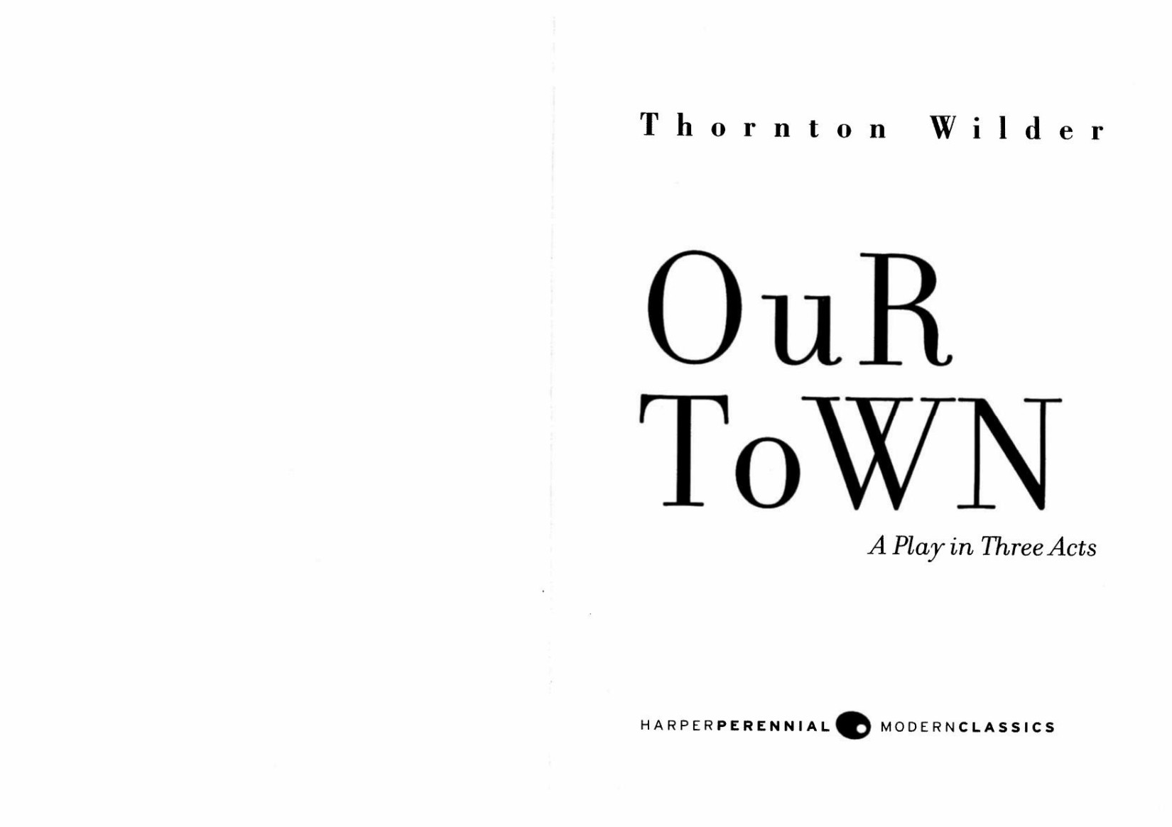 Our Town: A Play in Three Acts ebook cover