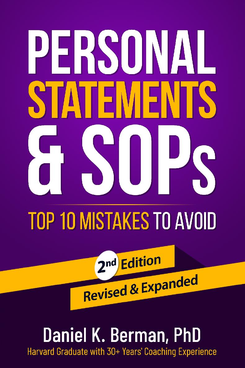 Personal Statements & SOPs - Top 10 Mistakes to Avoid ebook cover