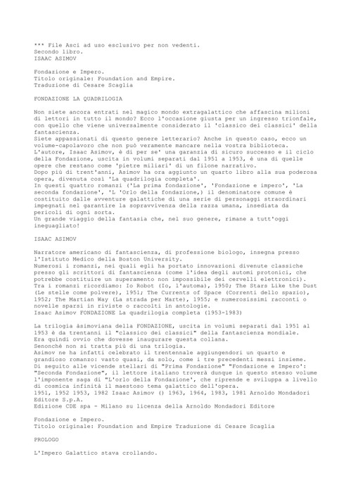 Fondazione e impero ebook cover