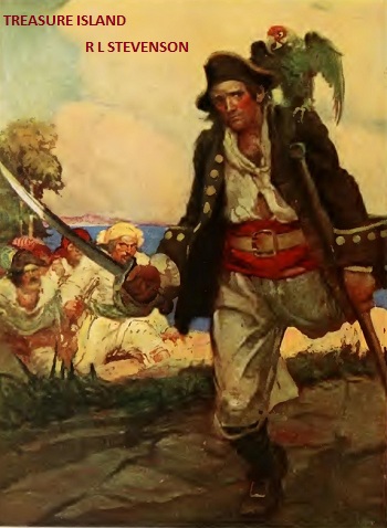 Treasure Island by R L Stevenson ebook cover
